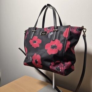 Kate Spade Wilson Road Poppy Alyse Floral Print Tote Crossbody Purse W Handles